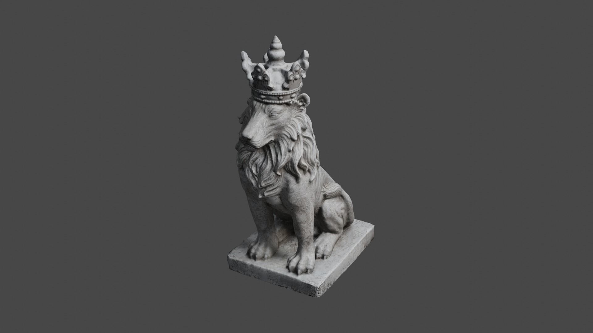 lion statue 3D print model_66