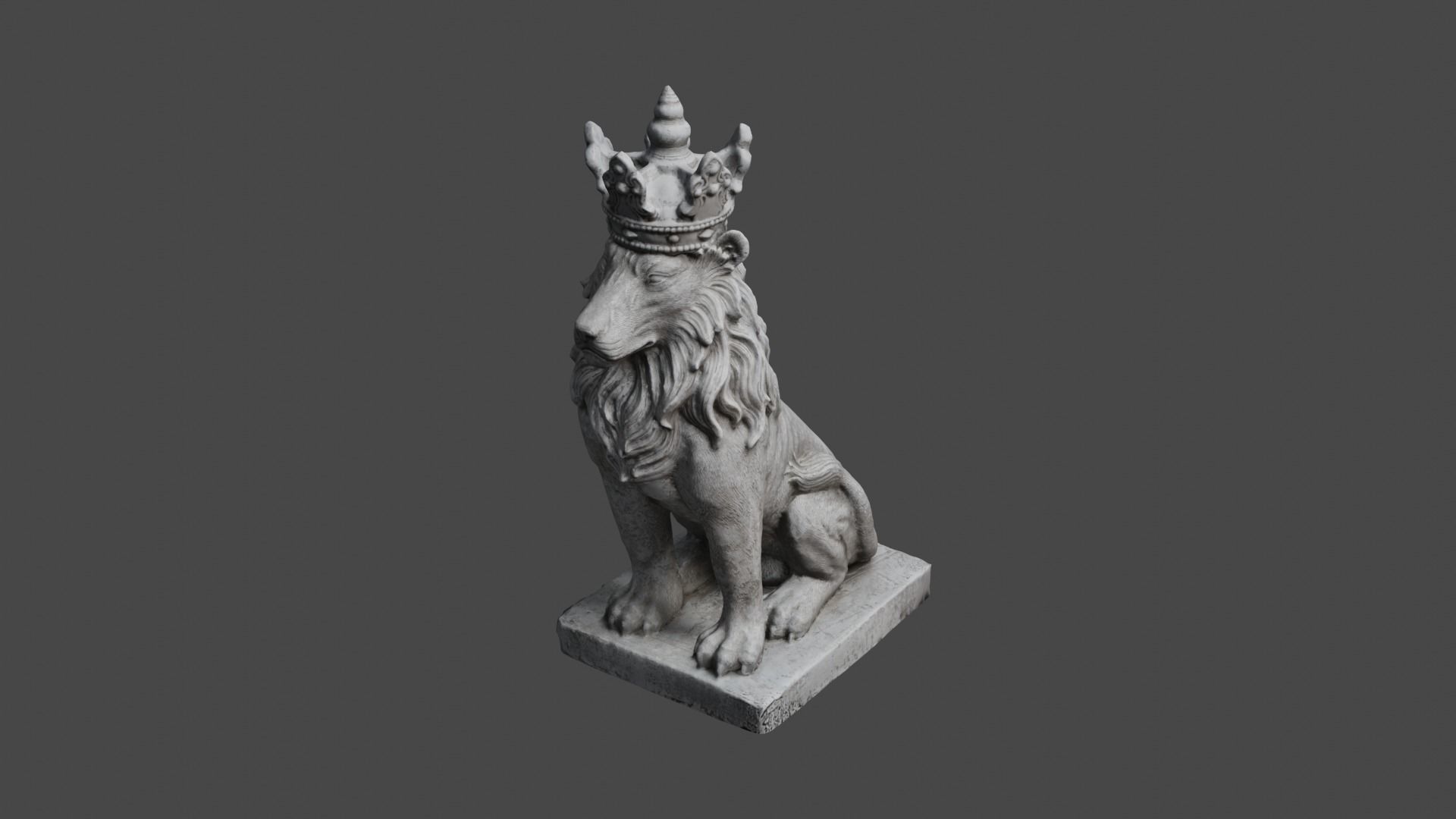 lion statue 3D print model_65
