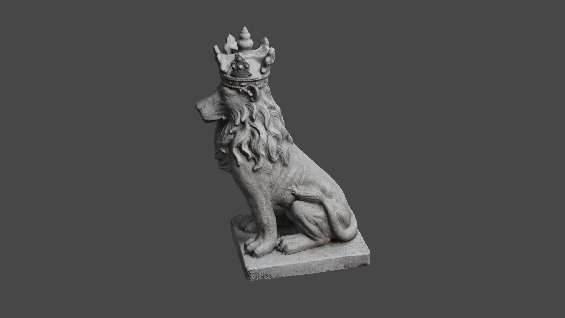 lion statue 3D print model_58