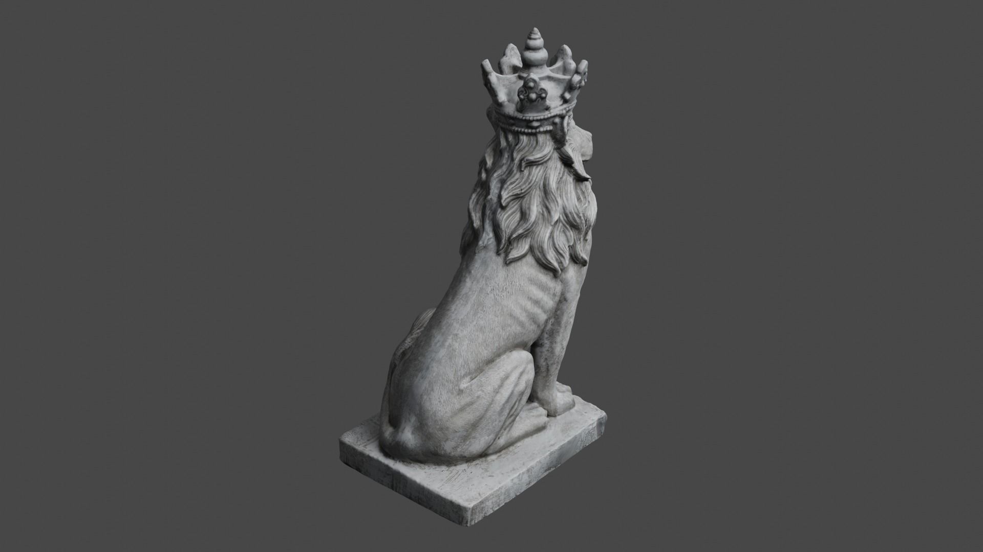 lion statue 3D print model_31