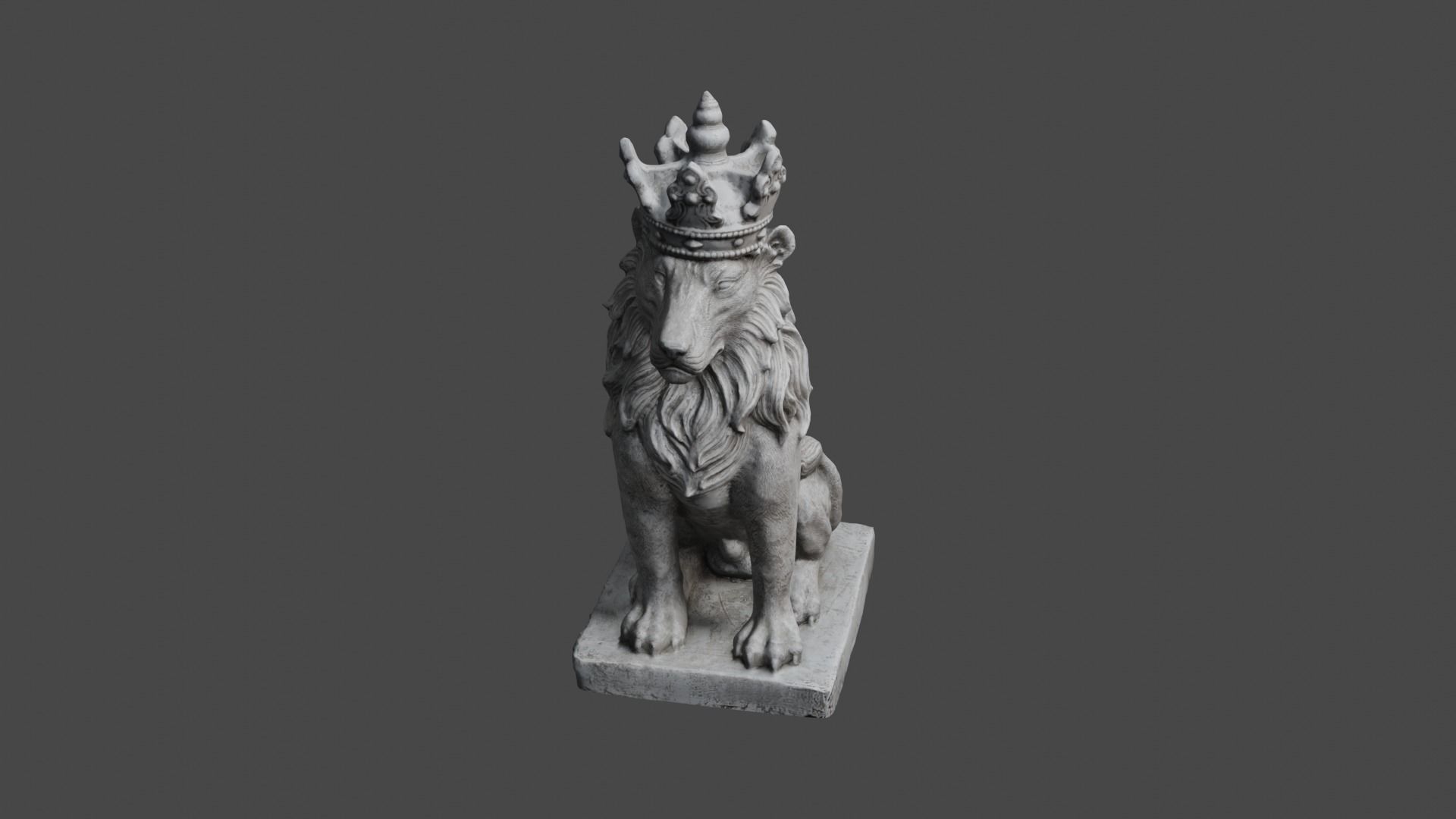 lion statue 3D print model_69