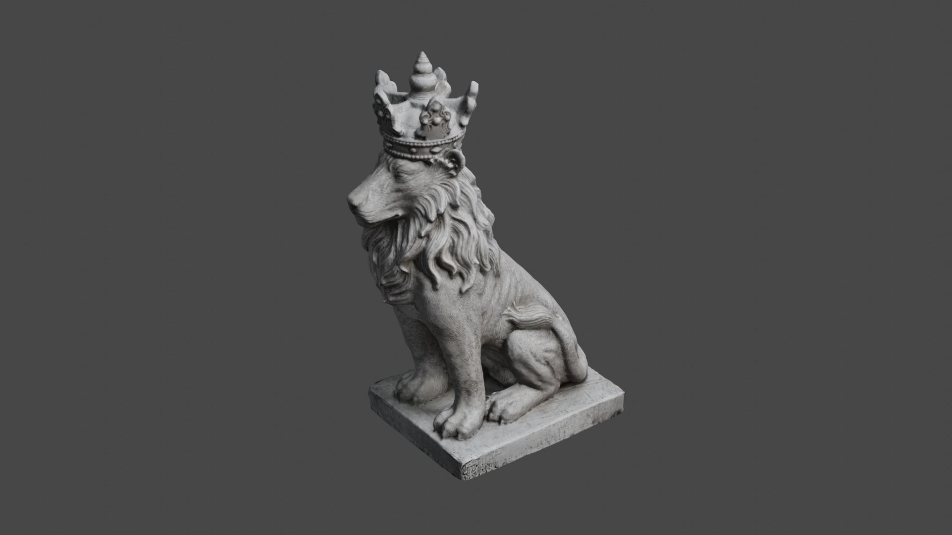 lion statue 3D print model_62