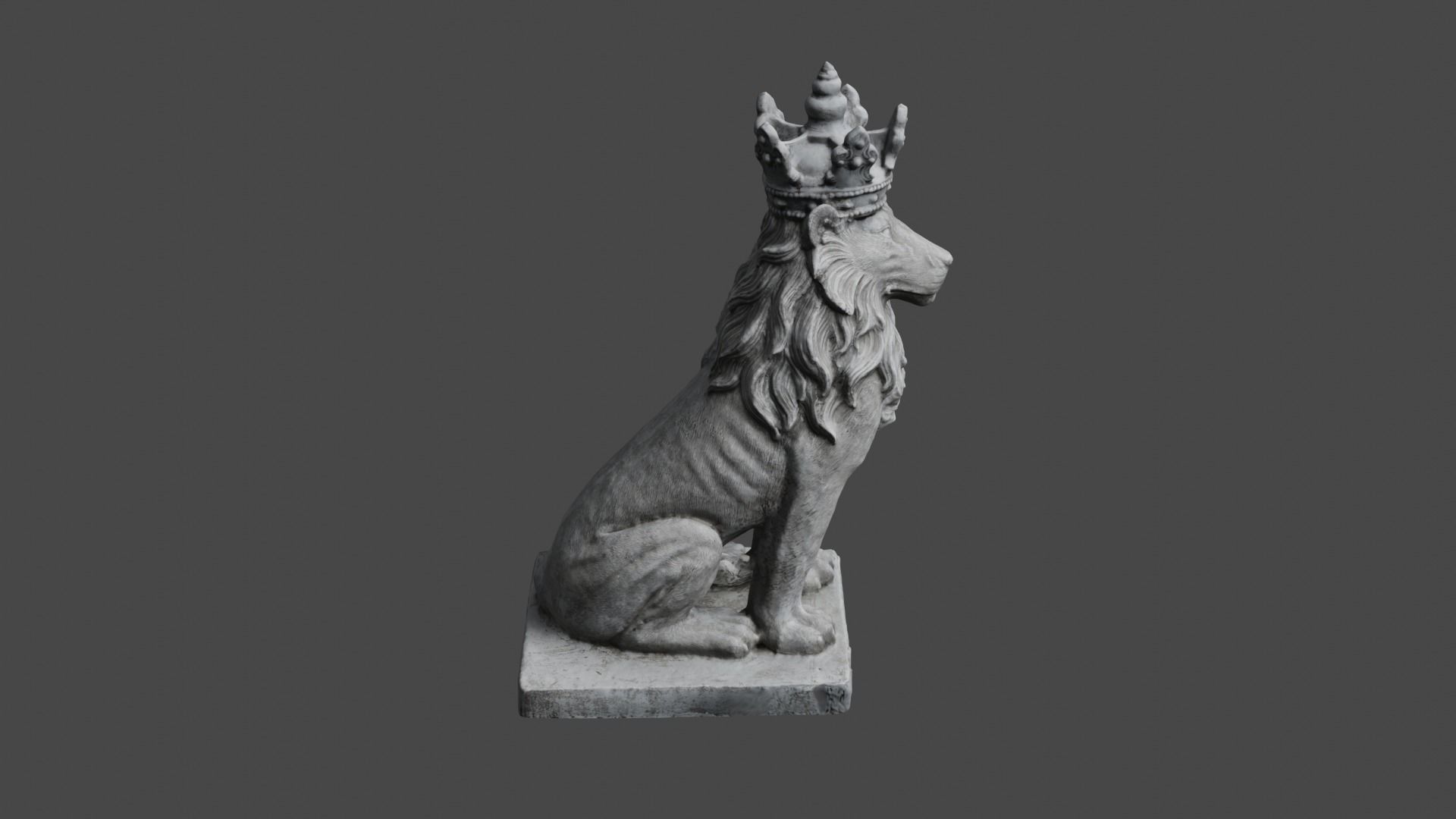 lion statue 3D print model_24