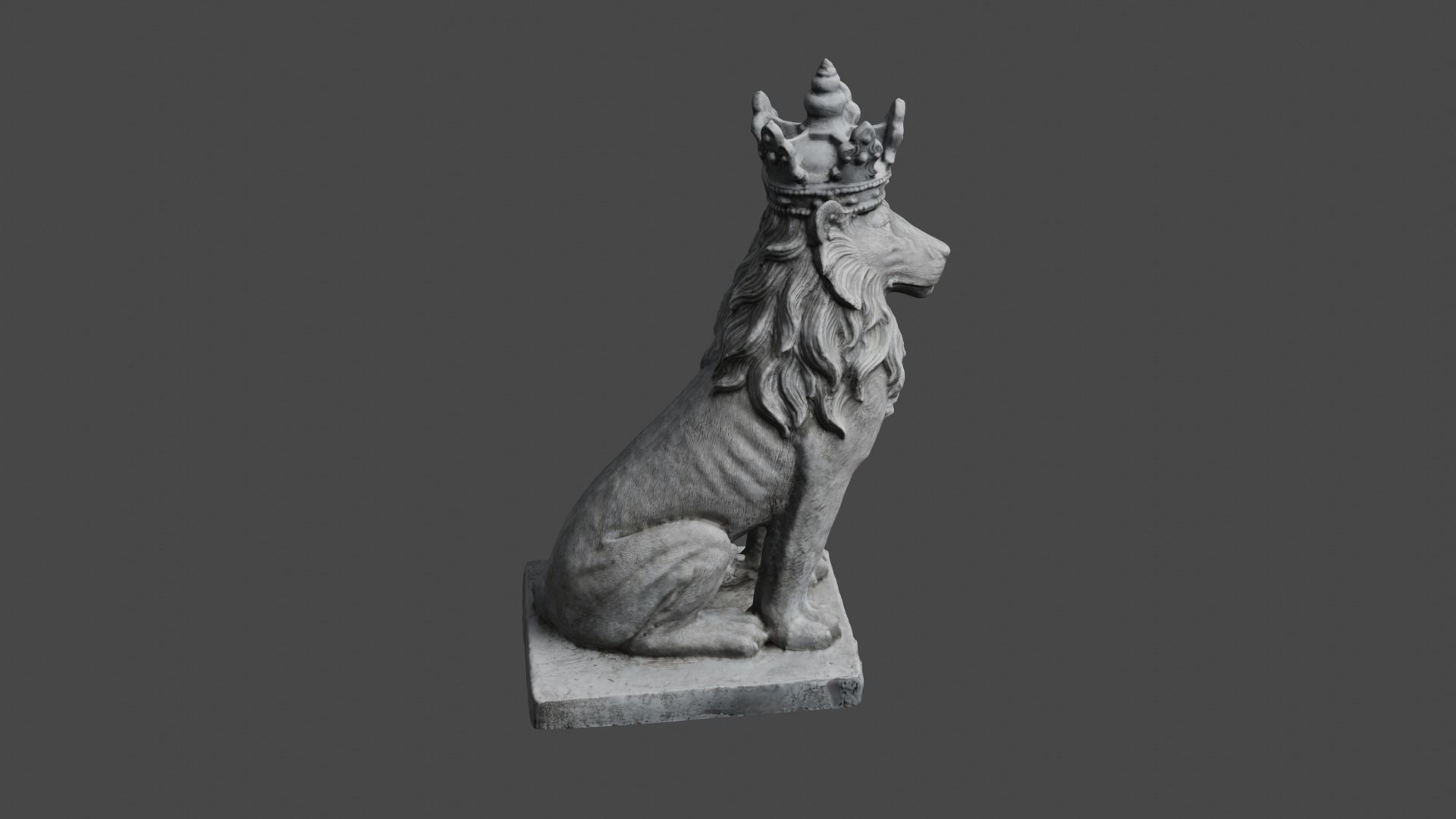 lion statue 3D print model_25