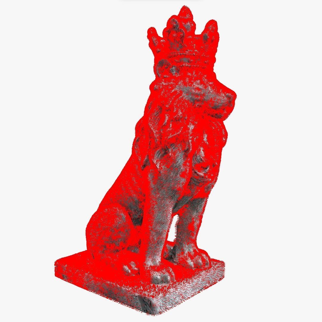 lion statue 3D print model_34