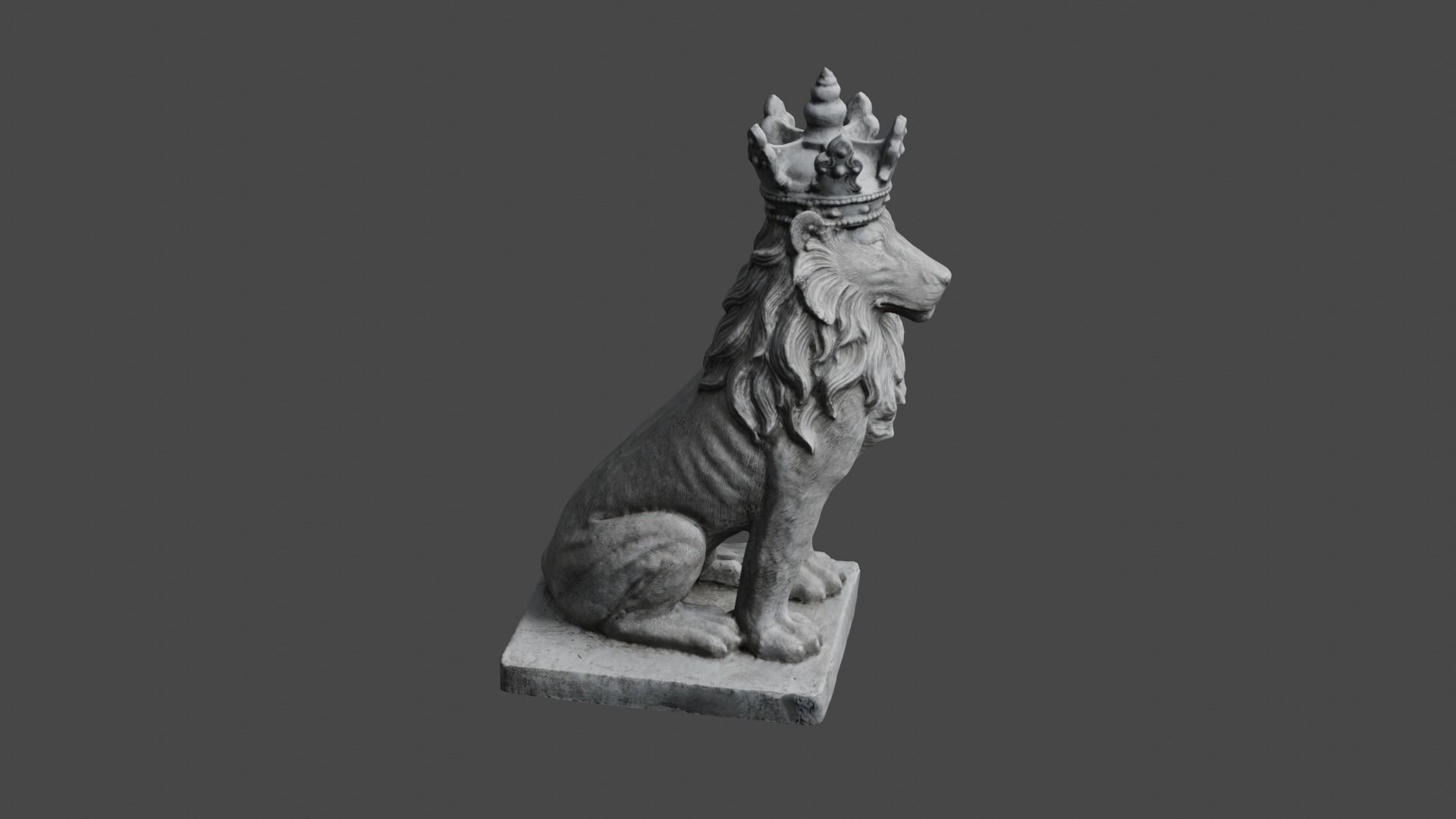 lion statue 3D print model_22