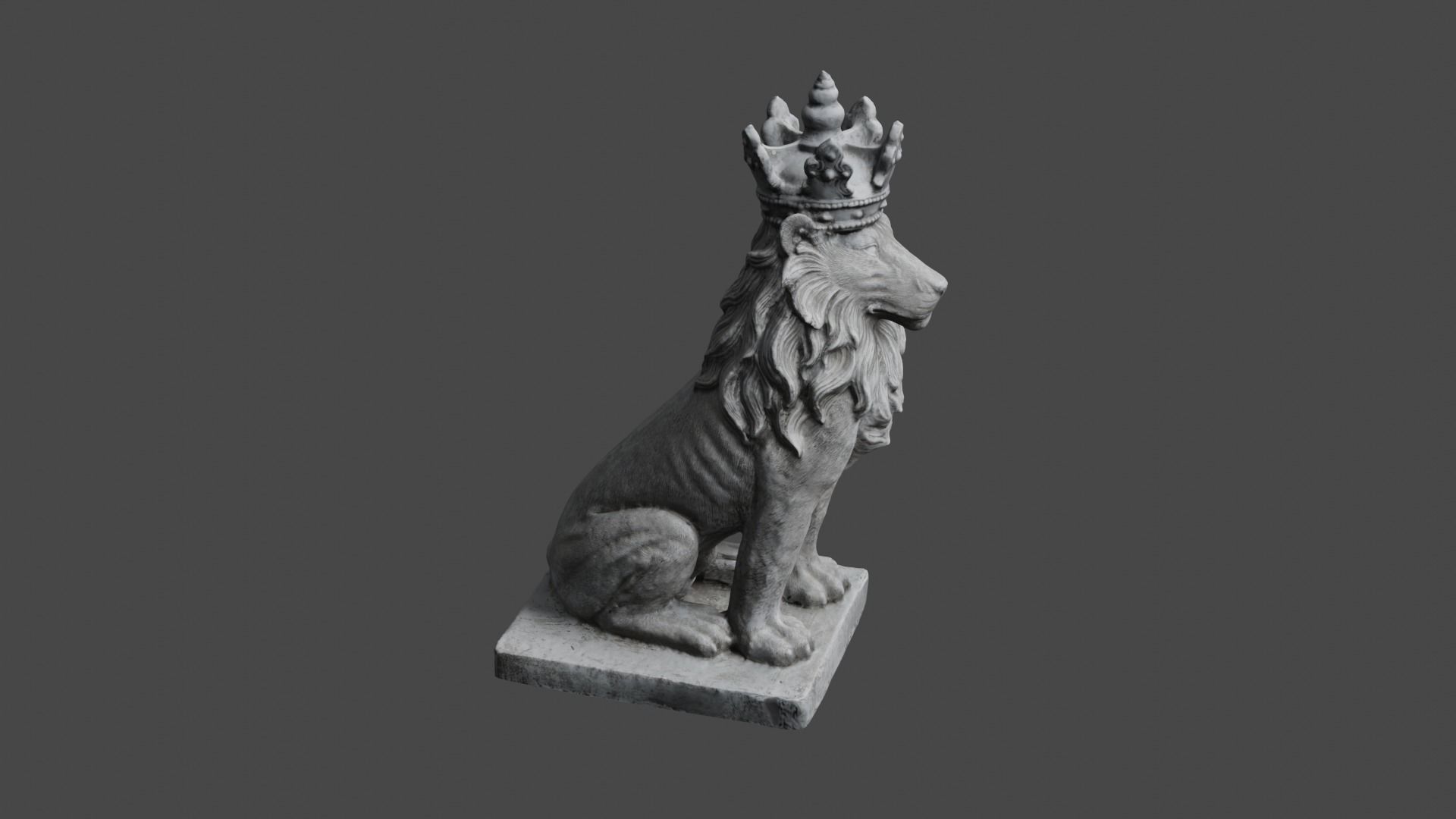 lion statue 3D print model_21