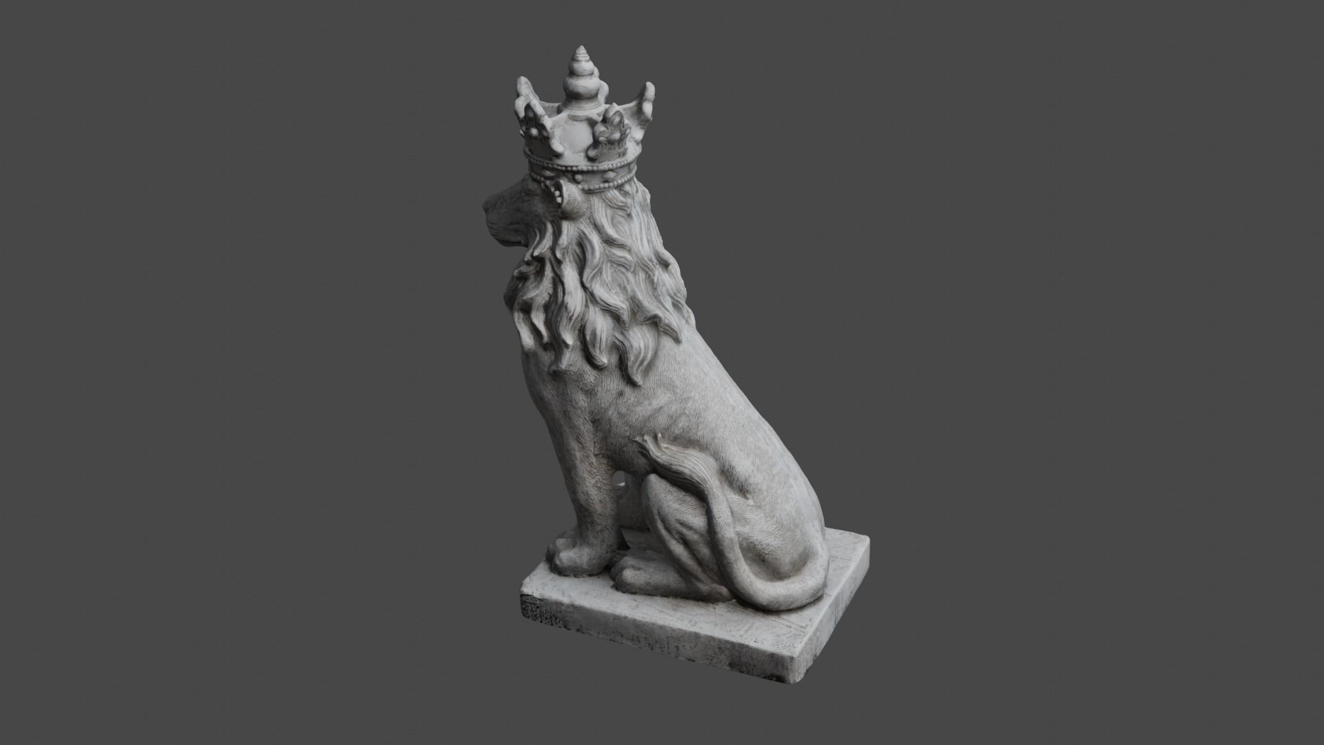 lion statue 3D print model_52