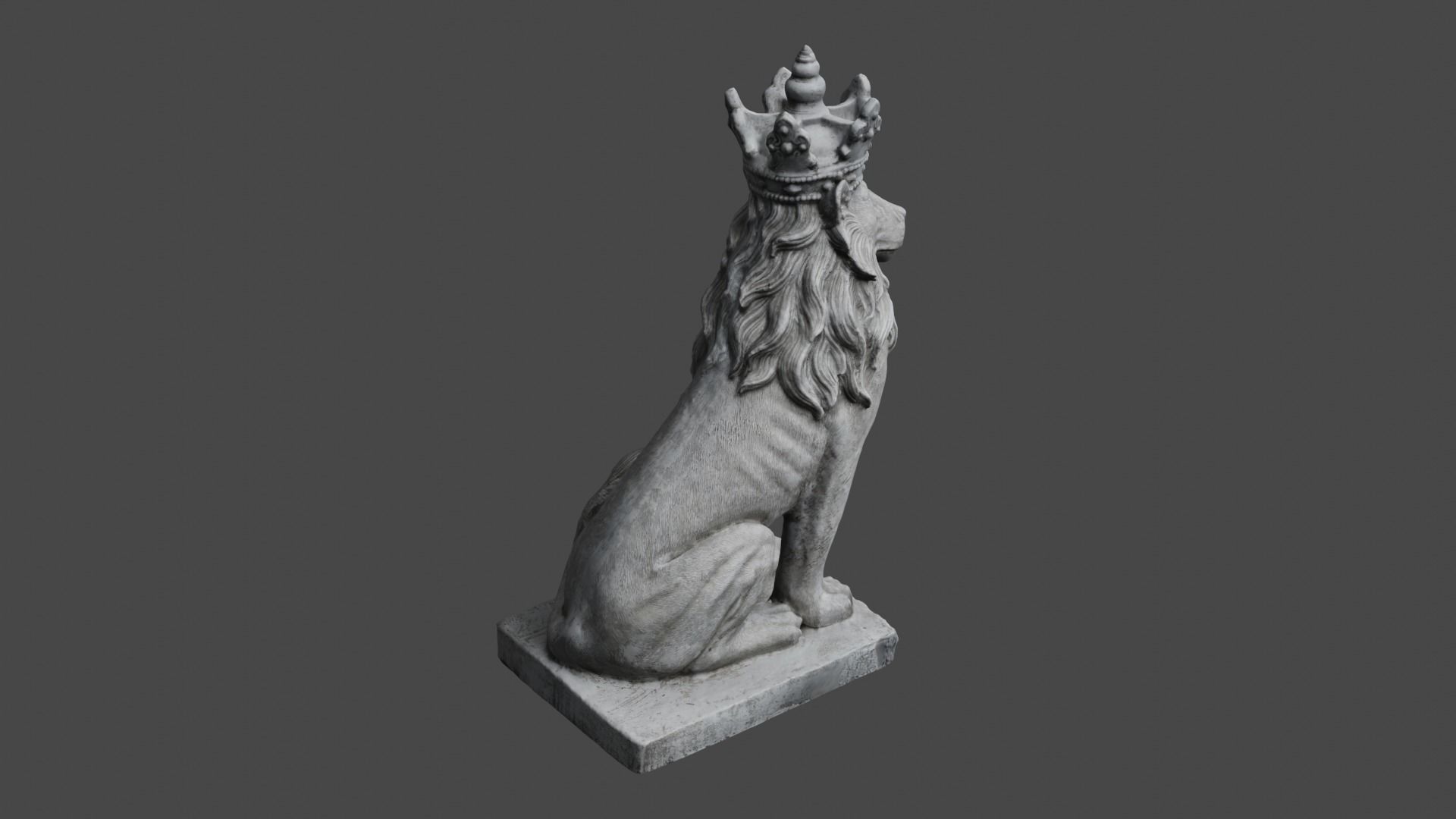 lion statue 3D print model_29