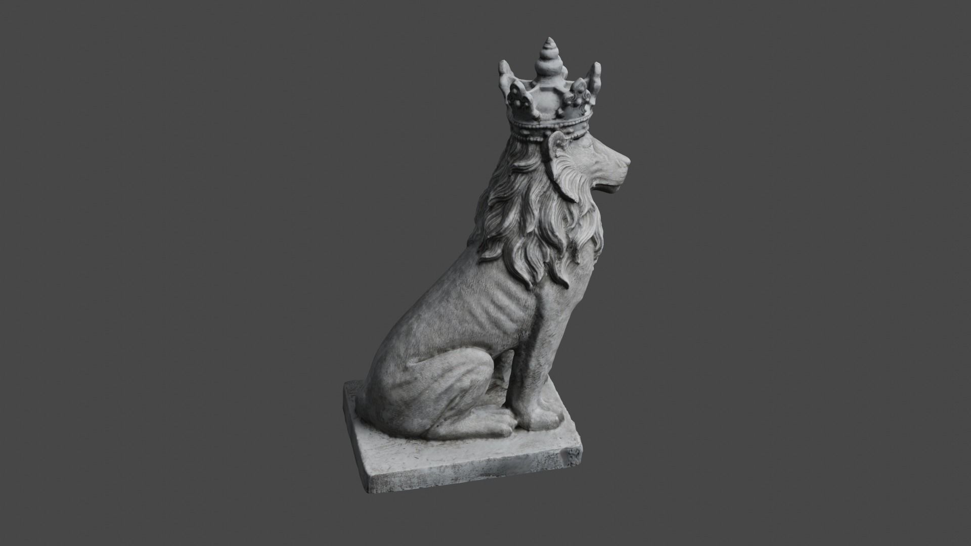 lion statue 3D print model_26