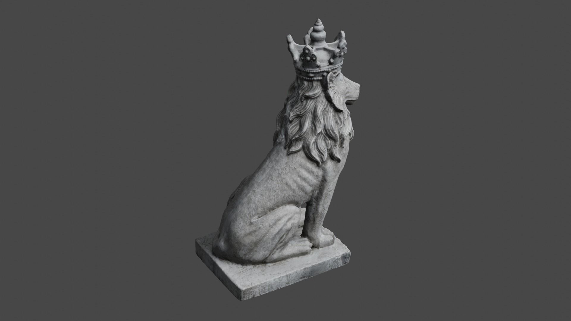 lion statue 3D print model_28