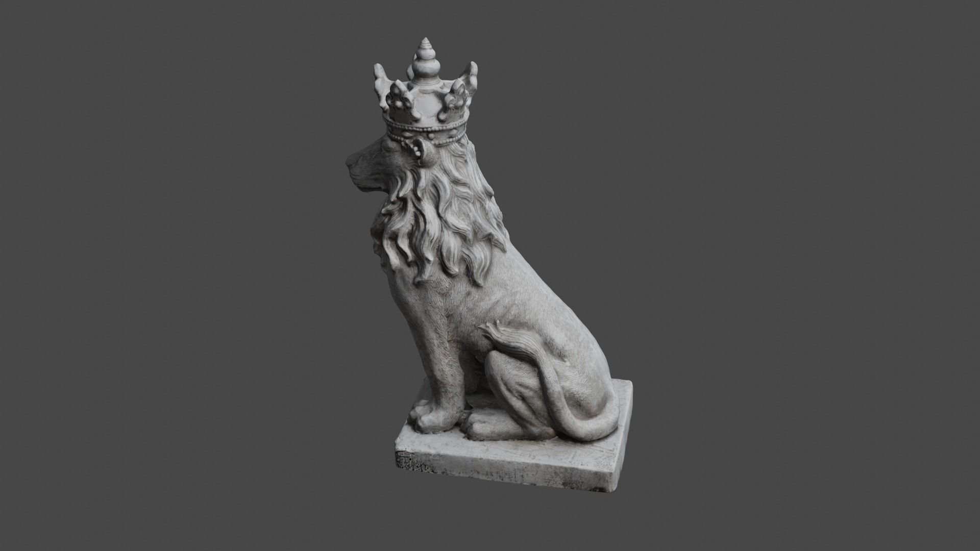 lion statue 3D print model_54