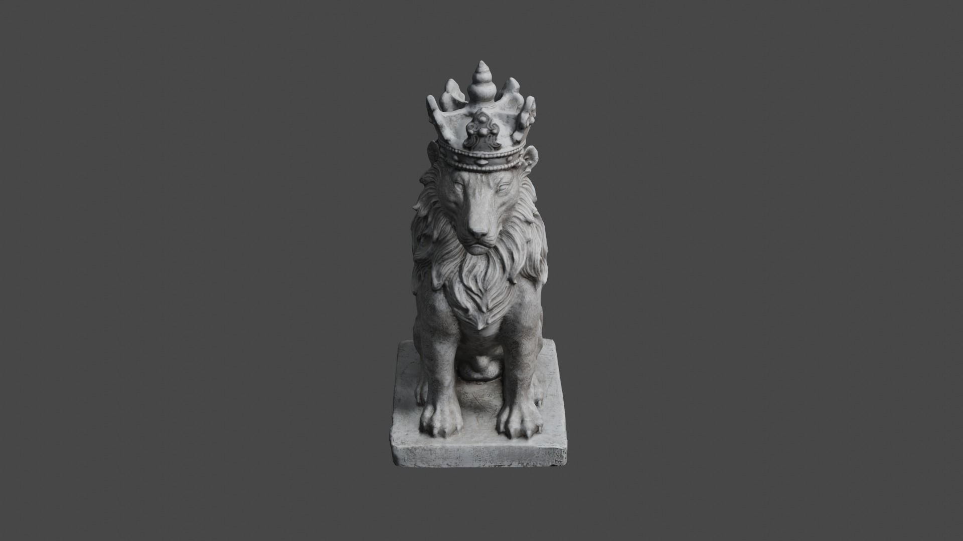 lion statue 3D print model_8