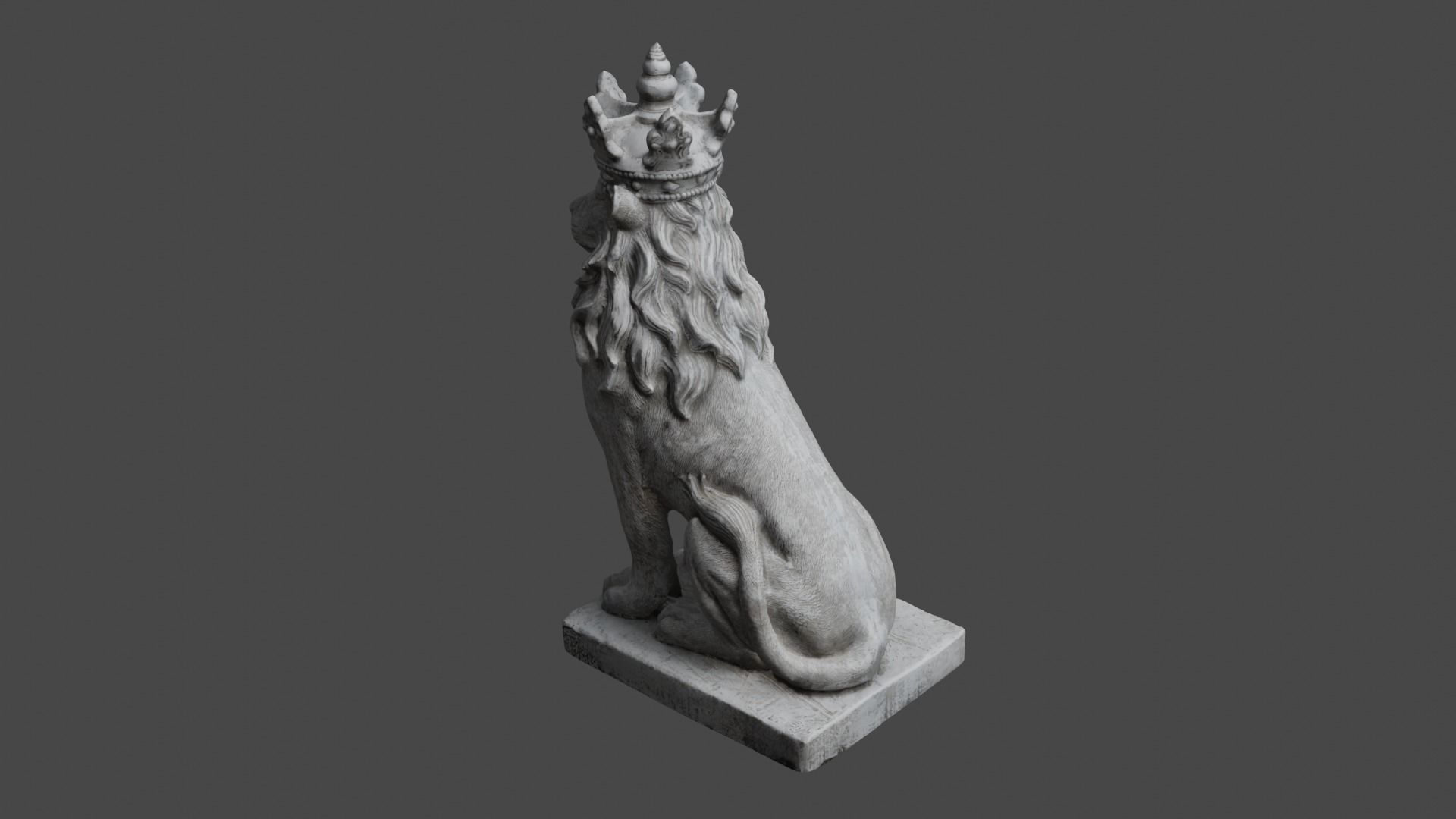 lion statue 3D print model_49