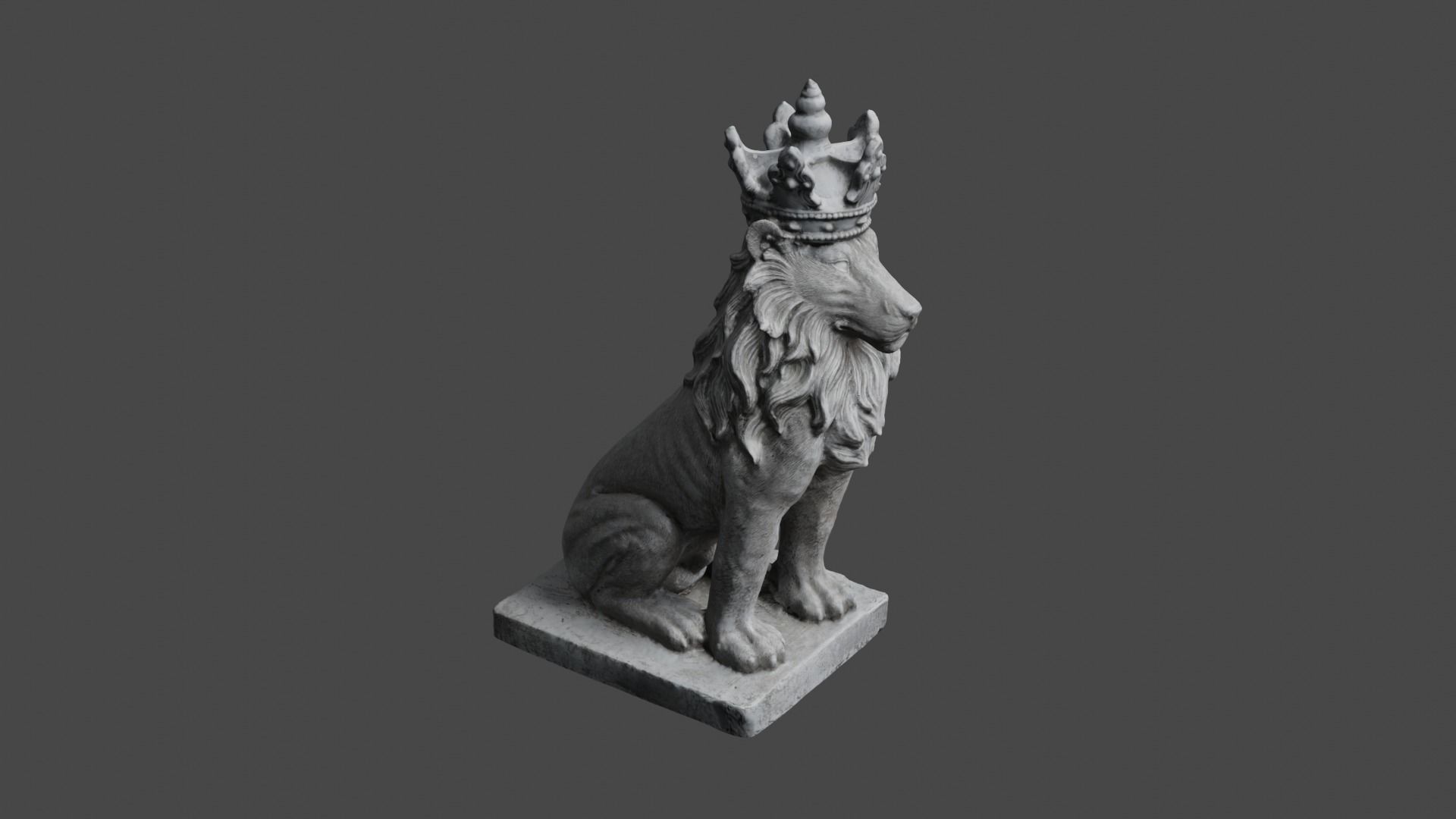 lion statue 3D print model_17
