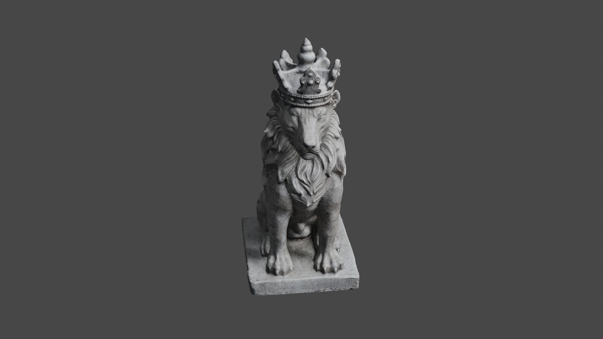 lion statue 3D print model_9