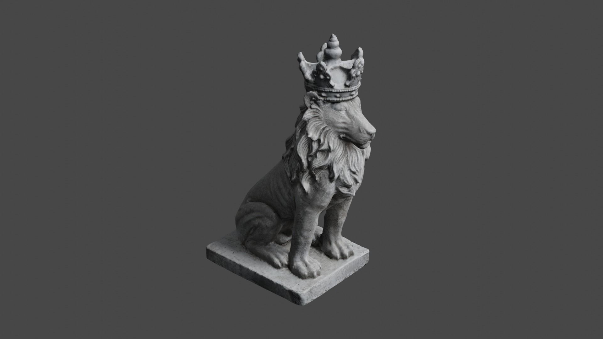 lion statue 3D print model_16