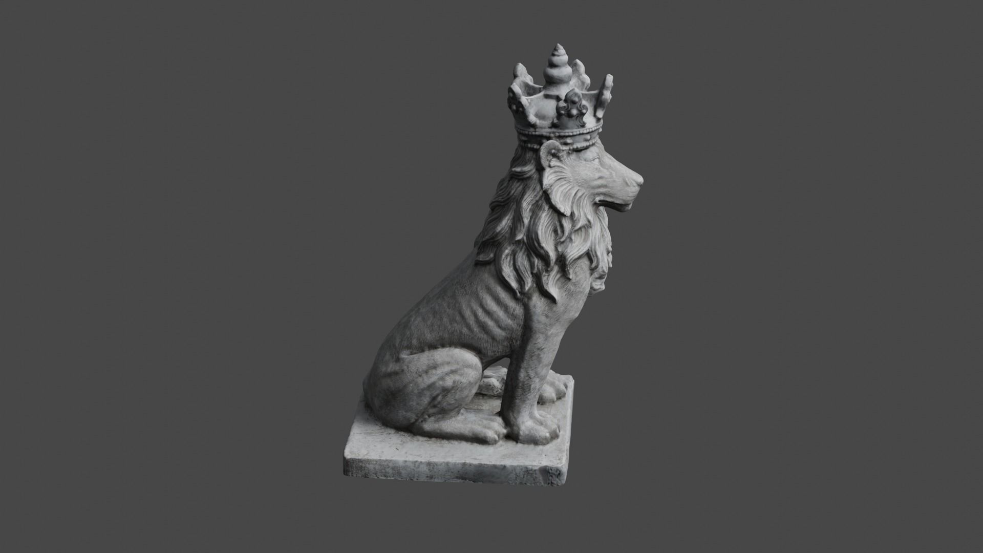 lion statue 3D print model_23
