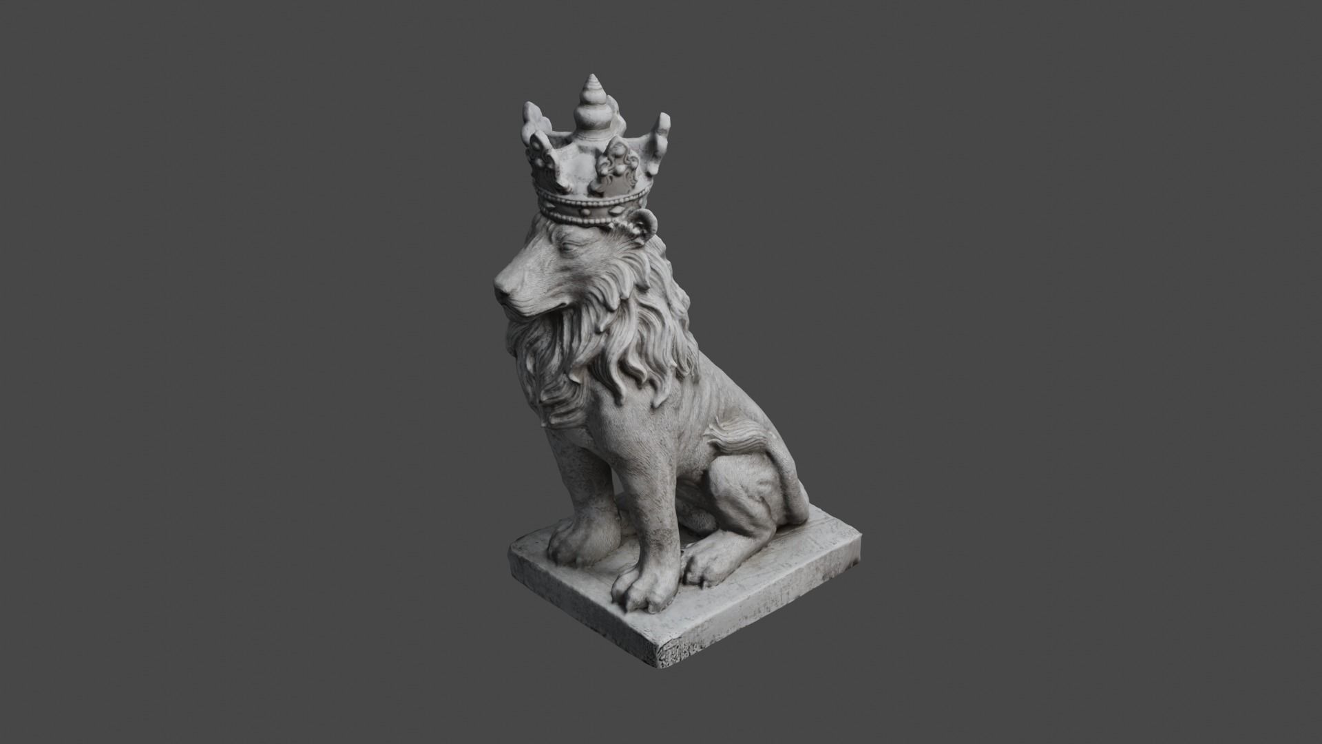 lion statue 3D print model_63