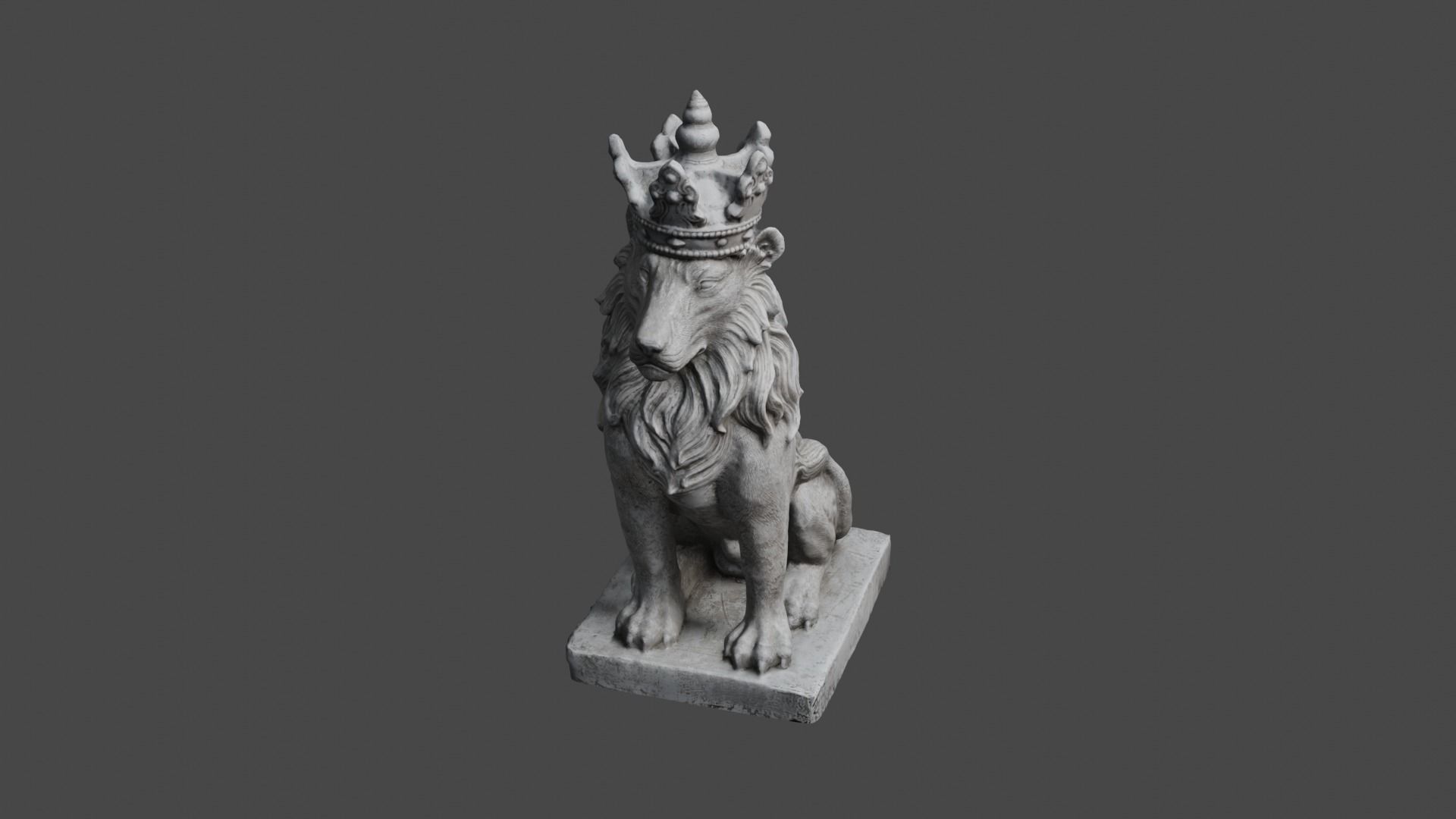 lion statue 3D print model_68