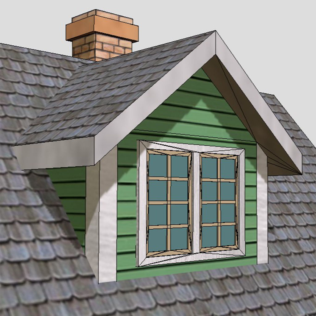 American Style Cottage - Town House Model Low-poly 3D model_7