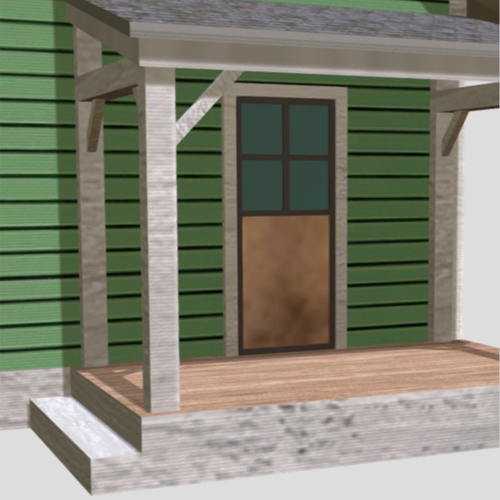 American Style Cottage - Town House Model Low-poly 3D model_5