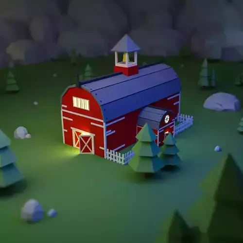 Farm Barn - Low poly farm barn model