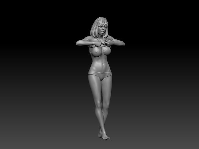 girl put shirt 3D print model