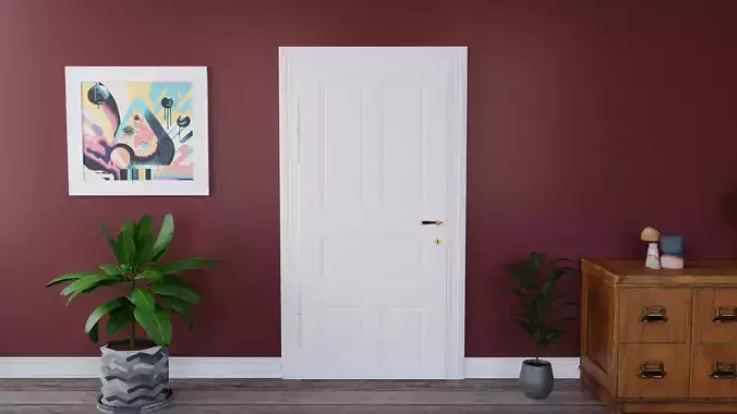 Vintage Door with Brass Handle