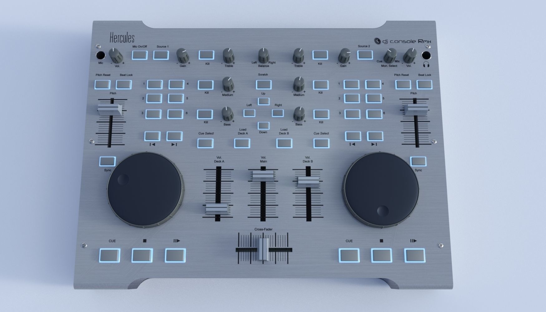 Hercules RMX DJ Controller 3D model_1