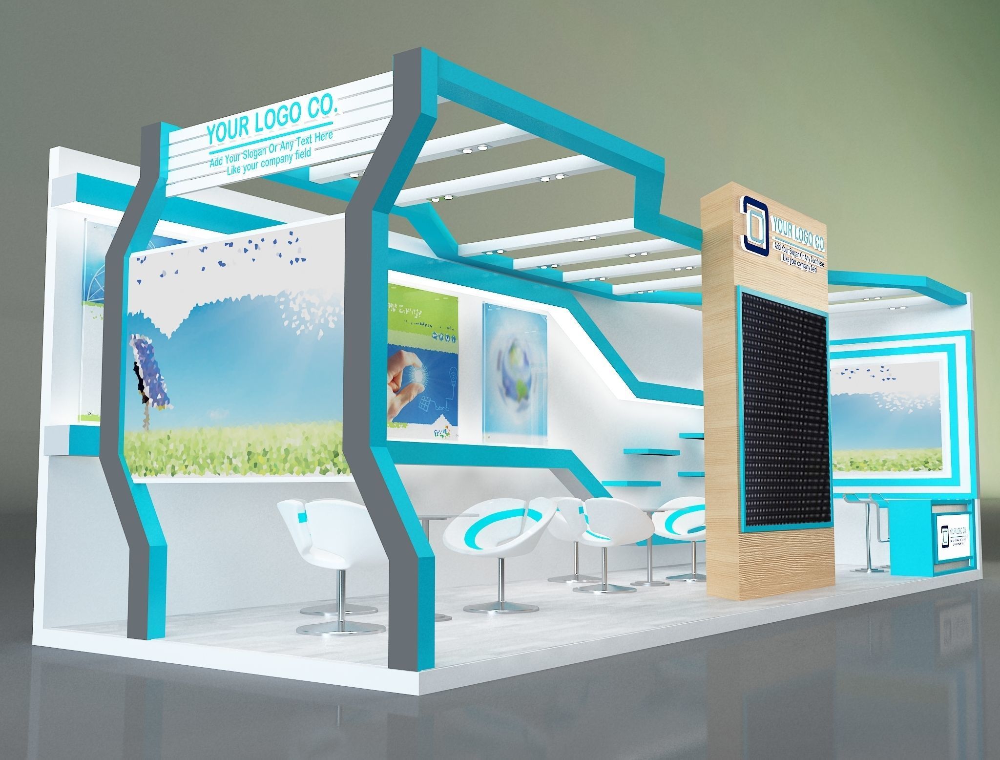 Booth Exhibition Stand a325e 3D model_8
