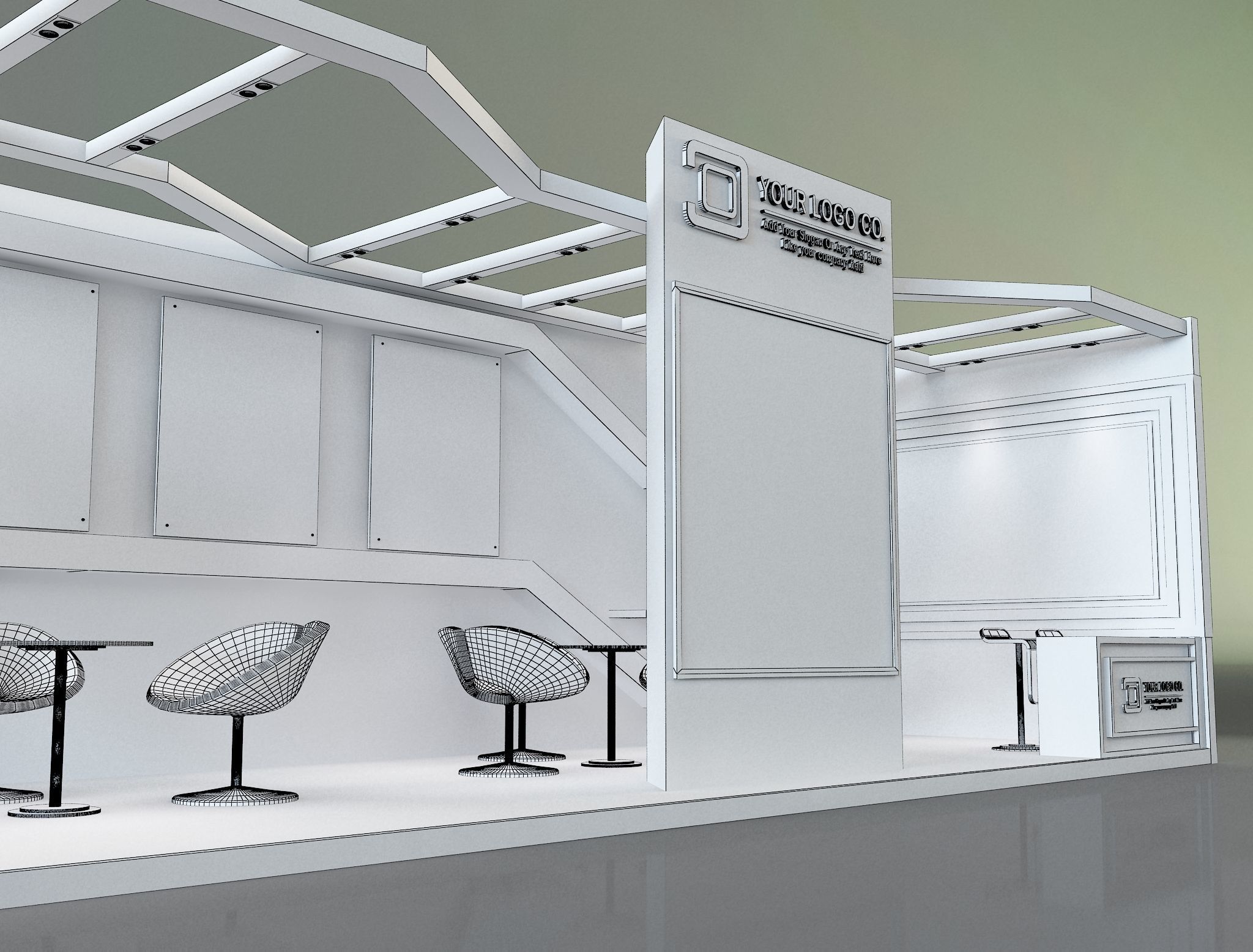 Booth Exhibition Stand a325e 3D model_7