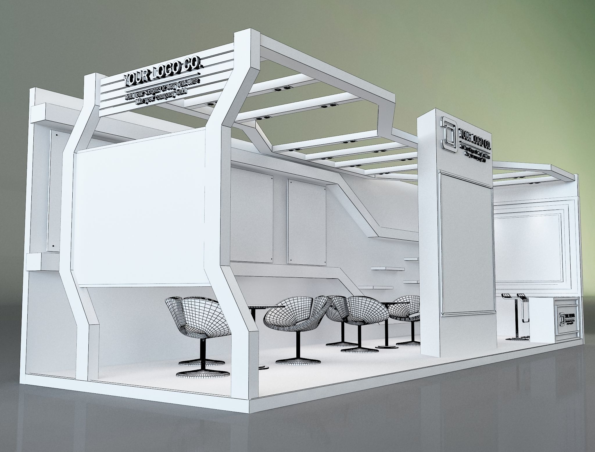 Booth Exhibition Stand a325e 3D model_9