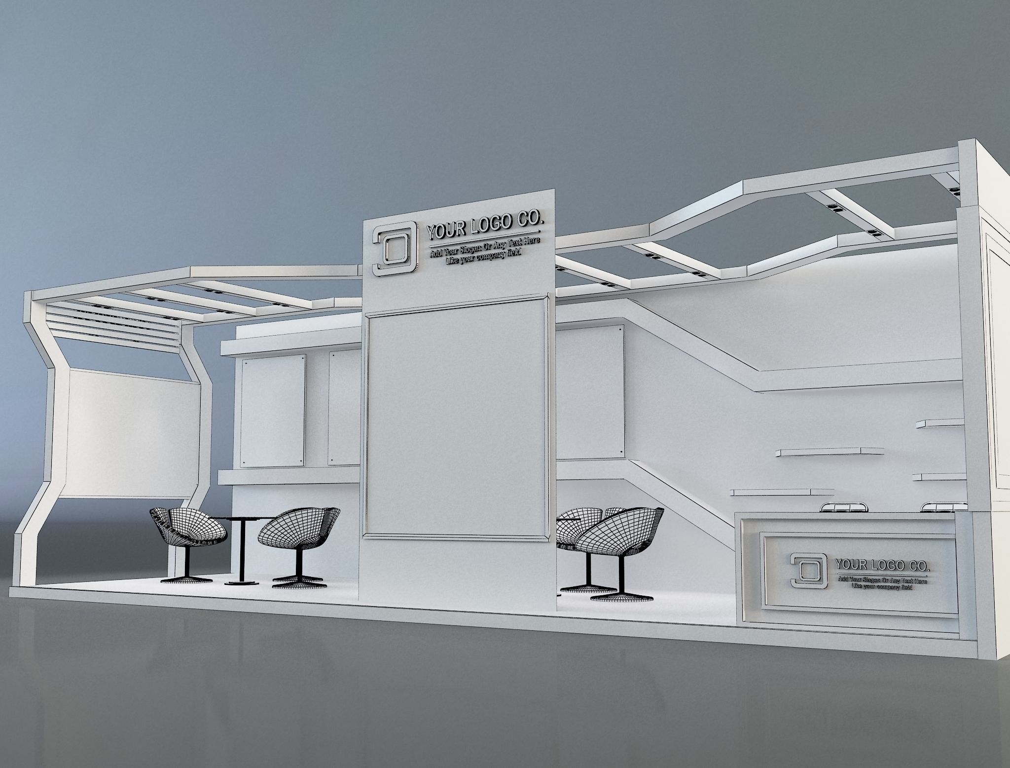 Booth Exhibition Stand a325e 3D model_12