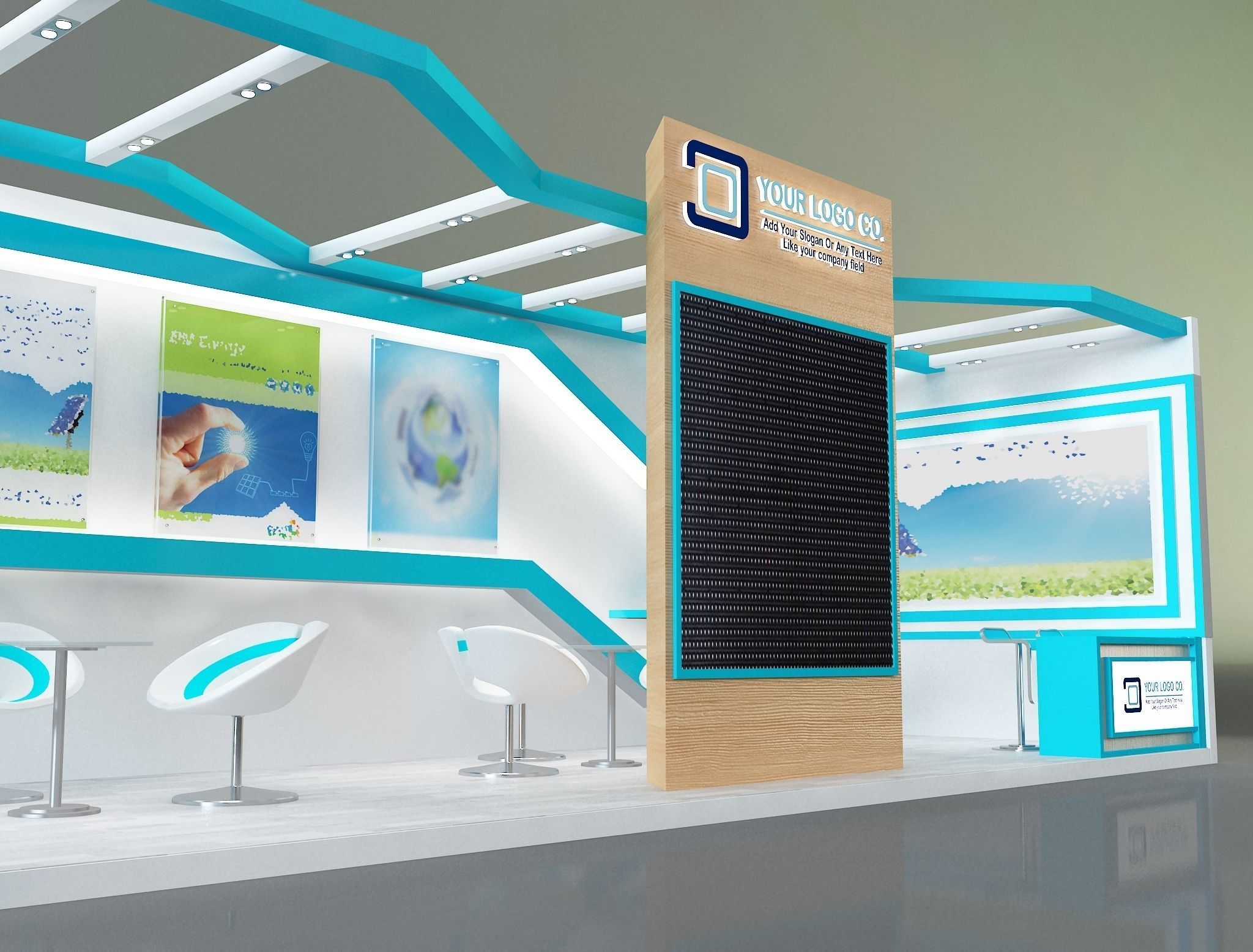 Booth Exhibition Stand a325e 3D model_6