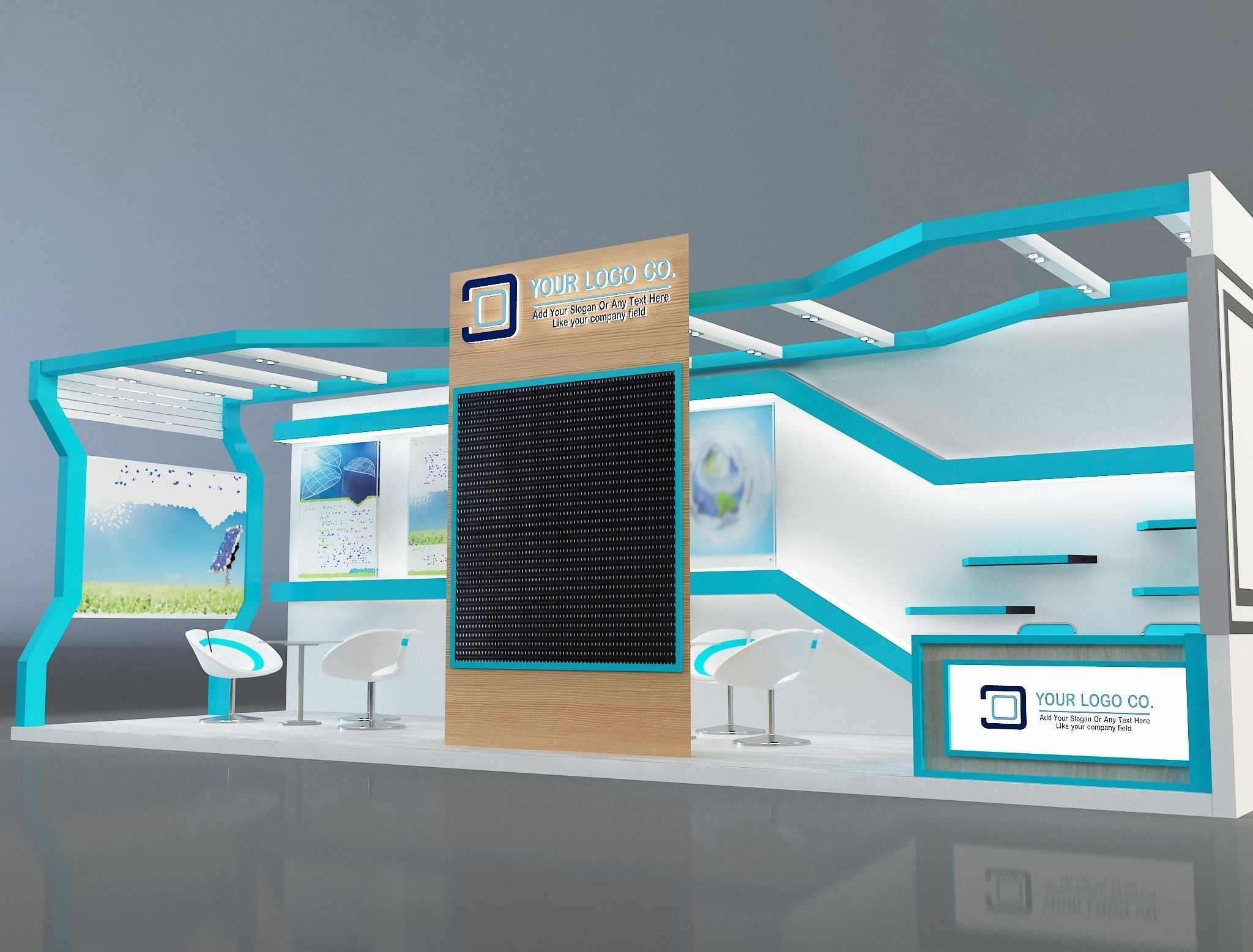 Booth Exhibition Stand a325e 3D model_11