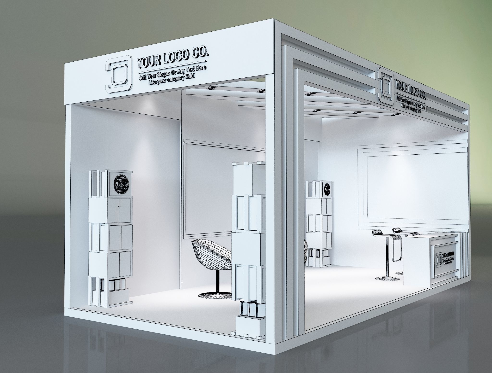 Booth Exhibition Stand a325f 3D model_11