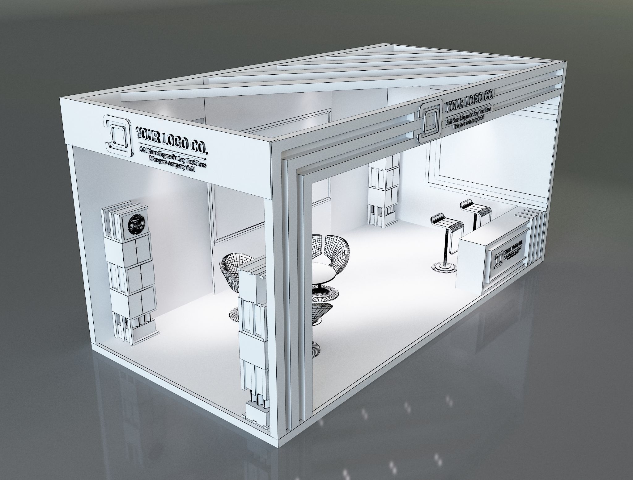 Booth Exhibition Stand a325f 3D model_3