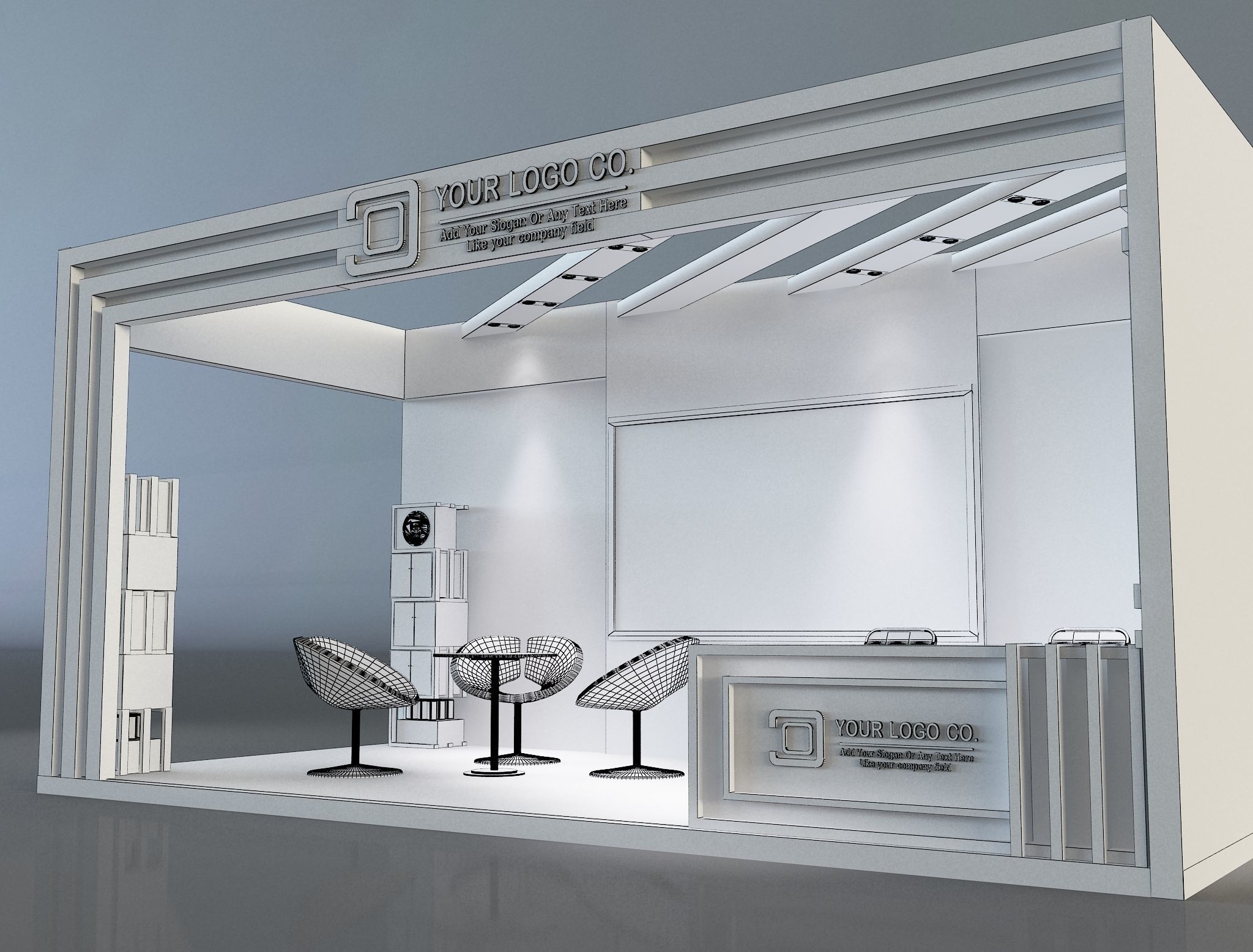 Booth Exhibition Stand a325f 3D model_13