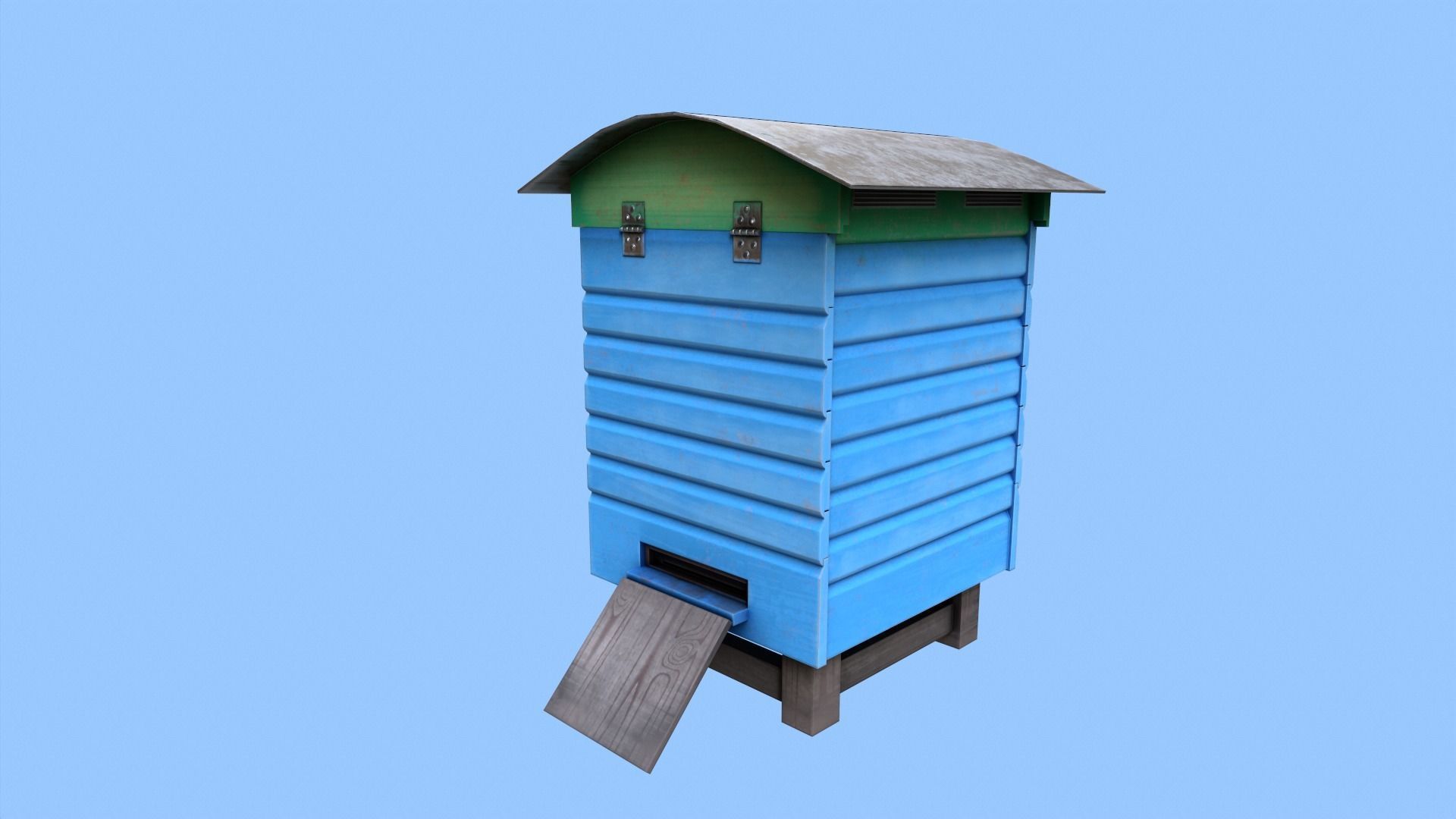 Colorful Beehives Low-poly 3D model_8