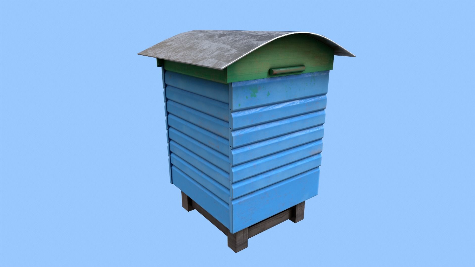 Colorful Beehives Low-poly 3D model_10