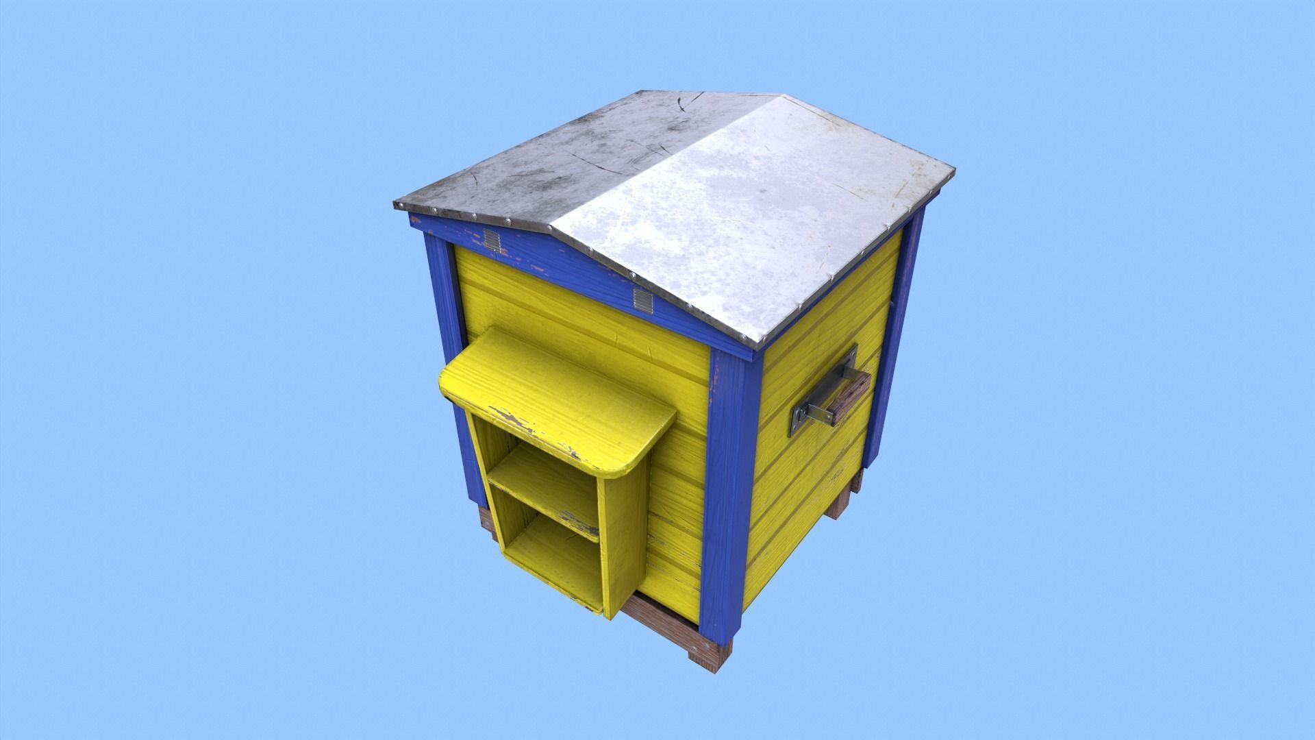Colorful Beehives Low-poly 3D model_7