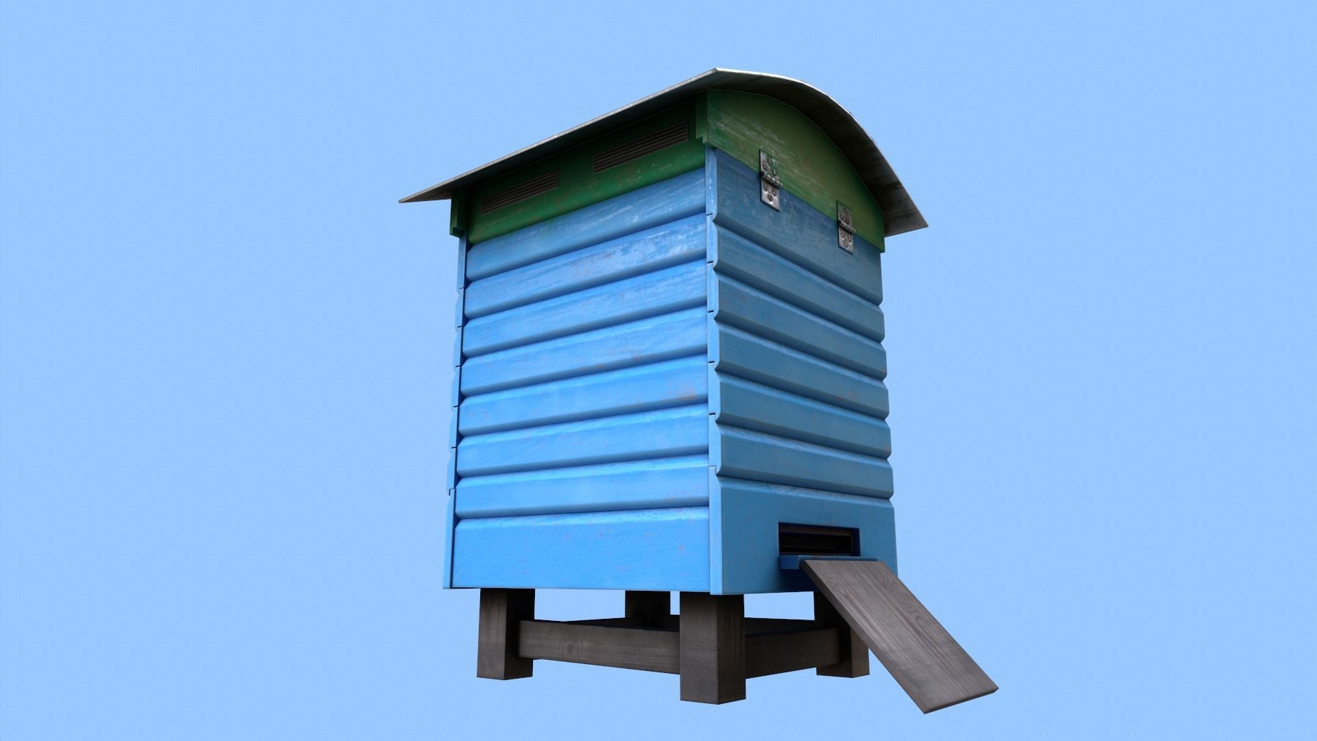Colorful Beehives Low-poly 3D model_9
