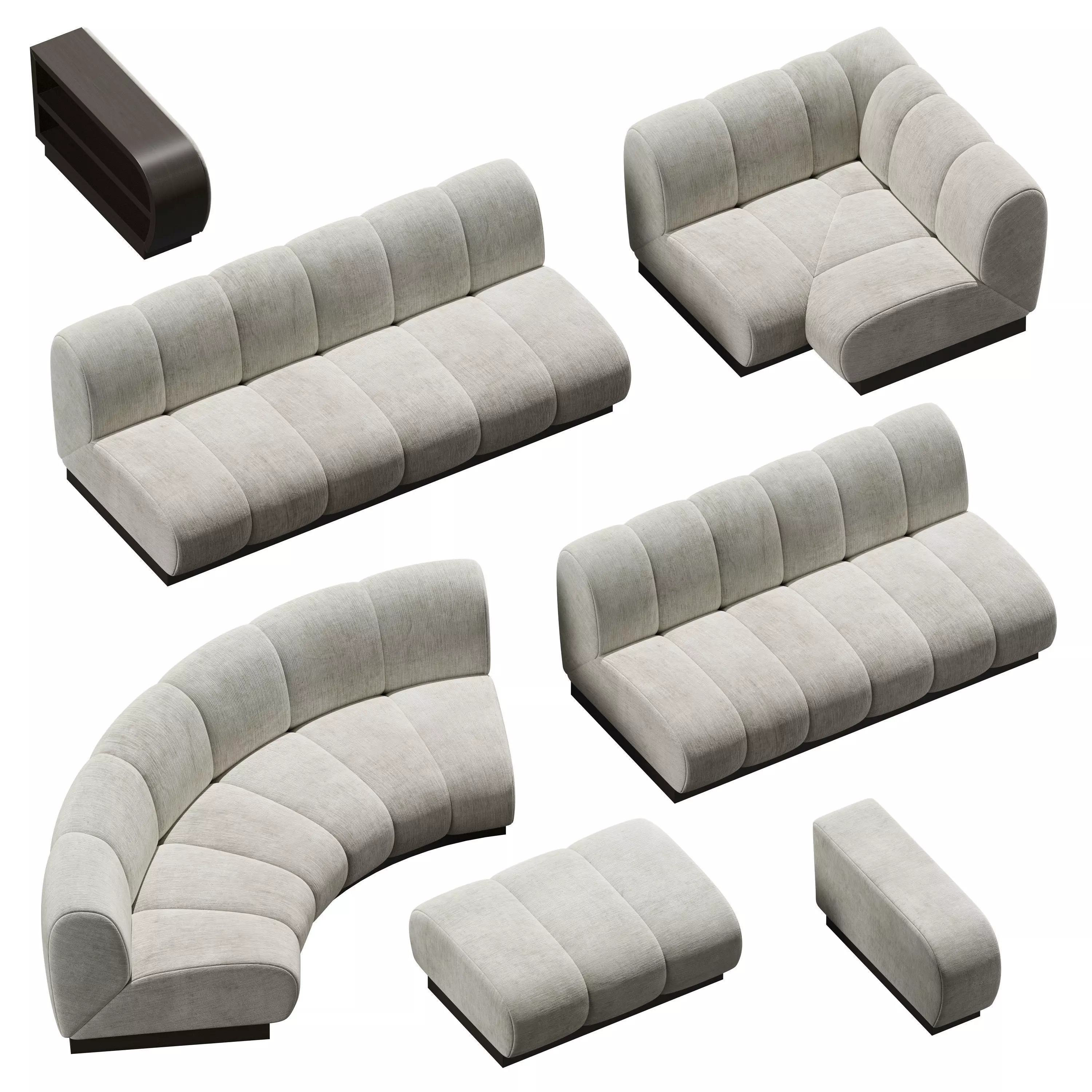 Biscuit Sectional sofa collection by Vladimir Kagan 3D model