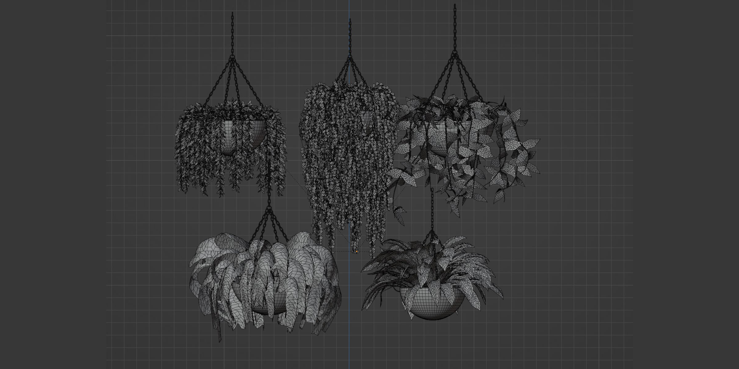 Hanging plants collection vol 33-Blender 3D model_9
