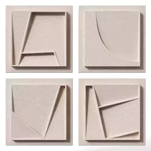 Geometric Canvas Wall Art 2 3D model