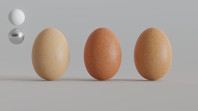 Eggs type 01 - 3 variants 3D model 7