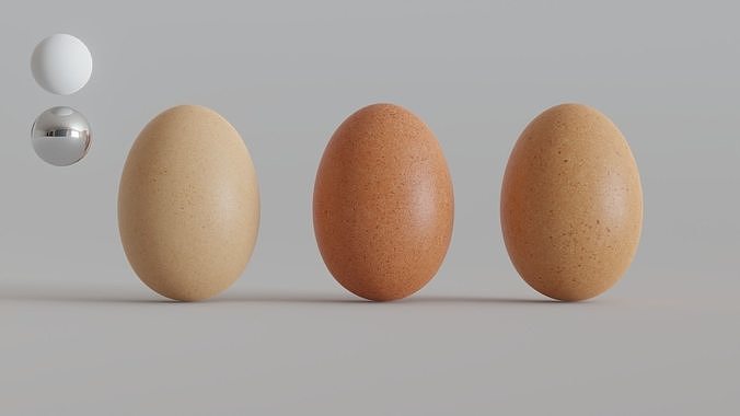Eggs type 01 - 3 variants 3D model 2
