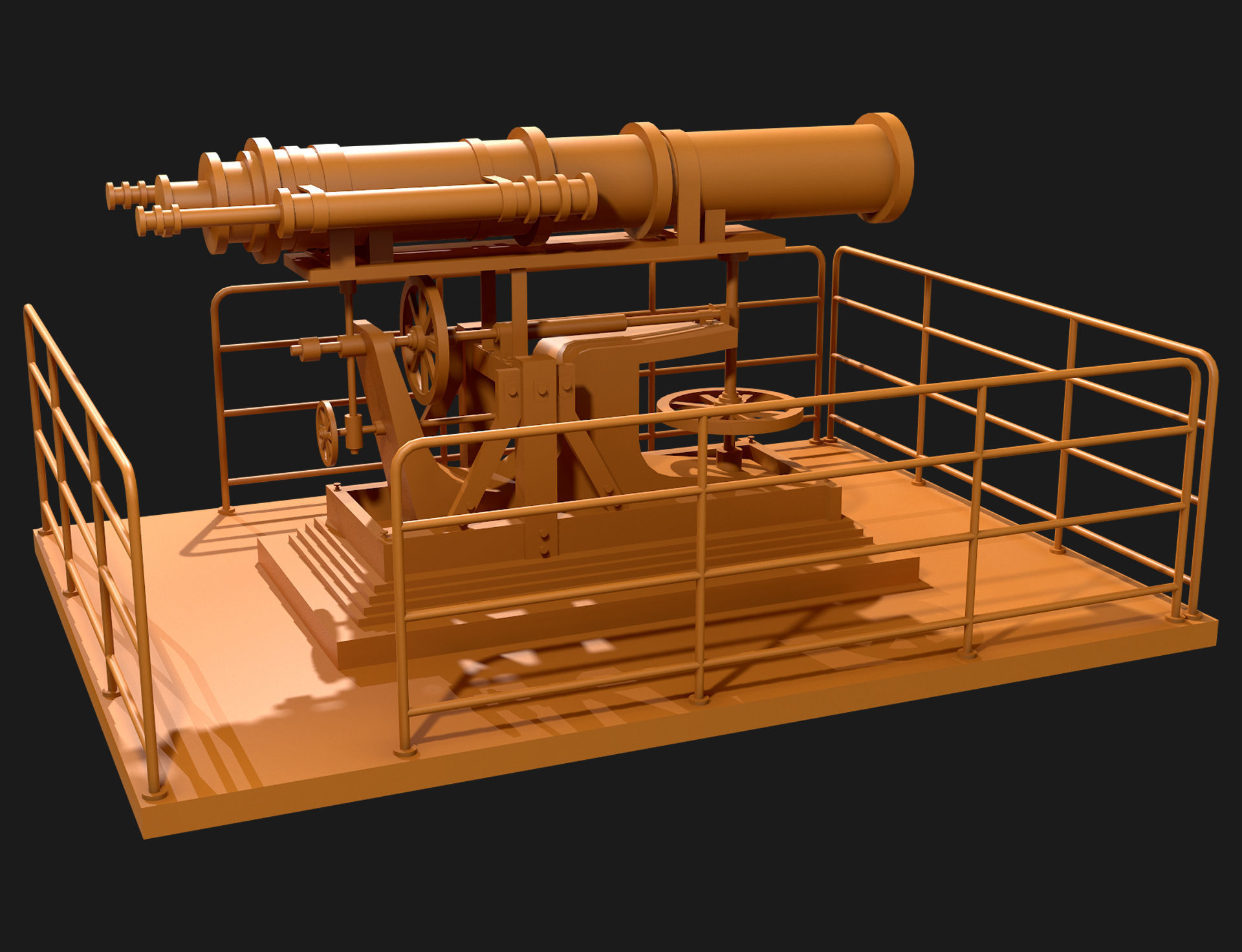 Artillery Cannon-1 Low-poly 3D model_17