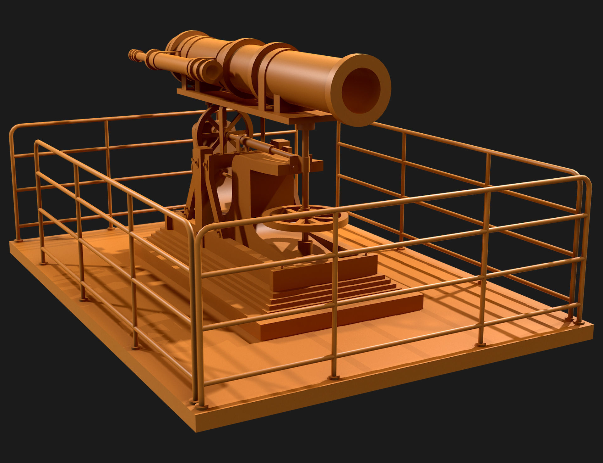 Artillery Cannon-1 Low-poly 3D model_18
